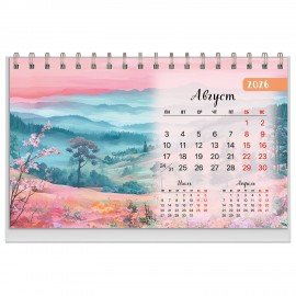 Календарь-домик настольный на гребне, 2026г, BRAUBERG, 160х110мм, 6 листов, Природа, 117298