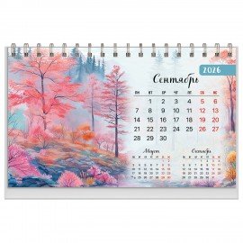 Календарь-домик настольный на гребне, 2026г, BRAUBERG, 160х110мм, 6 листов, Природа, 117298