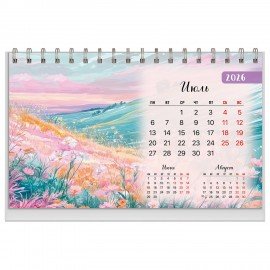 Календарь-домик настольный на гребне, 2026г, BRAUBERG, 160х110мм, 6 листов, Природа, 117298