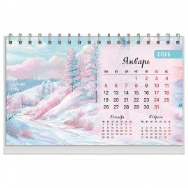 Календарь-домик настольный на гребне, 2026г, BRAUBERG, 160х110мм, 6 листов, Природа, 117298