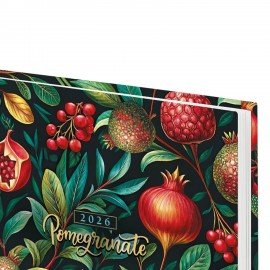 Ежедневник датированный 2026 145х215мм, А5, STAFF, ламинированная обложка, "Гранаты", 117312