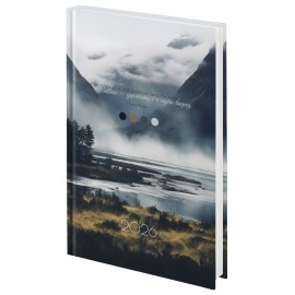 Ежедневник датированный 2026 145х215мм, А5, STAFF, ламинированная обложка, "Туман", 117313