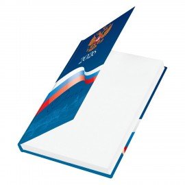 Ежедневник датированный 2026 145х215мм, А5, STAFF, ламинированная обложка, "Символика РФ", 117314