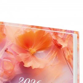 Ежедневник датированный 2026 145х215мм, А5, STAFF, ламинированная обложка, "Ice flowers", 117319