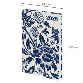 Ежедневник датированный 2026 145х215мм, А5, STAFF, ламинированная обложка, Blue fresco, 117324