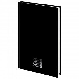 Ежедневник датированный 2026 145х215мм, А5, STAFF, ламинированная обложка, Black style, 117325