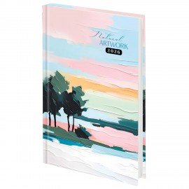 Ежедневник датированный 2026 145х215мм, А5, STAFF, ламинированная обложка, Живопись, 117329