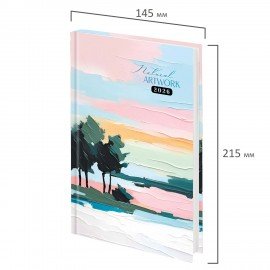 Ежедневник датированный 2026 145х215мм, А5, STAFF, ламинированная обложка, Живопись, 117329