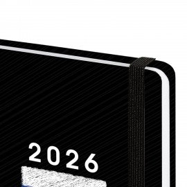 Ежедневник датированный 2026 с резинкой 145х203 мм, А5, BRAUBERG, твердый, "Россия", 117332