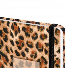 Ежедневник датированный 2026 с резинкой 145х203 мм, А5, BRAUBERG, твердый, "Леопард", 117334