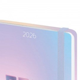 Ежедневник датированный 2026 с резинкой 145х203 мм, А5, BRAUBERG, твердый, фольга, "Нежность", 117347