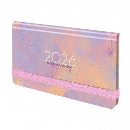 Еженедельник датированный 2026 с резинкой 171х93 мм, BRAUBERG, твердый, УФ-ЛАК, 64 л., "Пастель", 117355