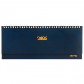 Планинг датированный 2026 300х130мм, STAFF, гребень, обложка бумвинил, 64л, синий, 117358