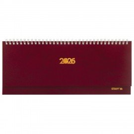 Планинг датированный 2026 300х130мм, STAFF, гребень, обложка бумвинил, 64л, бордовый, 117359