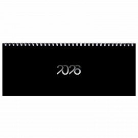 Планинг датированный 2026 285х112мм, STAFF, гребень, картонная обложка, 64л, Black style, 117363