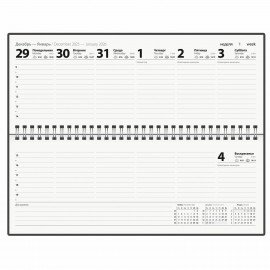 Планинг датированный 2026 285х112мм, STAFF, гребень, картонная обложка, 64л, Black style, 117363