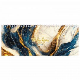 Планинг датированный 2026 285х112мм, STAFF, гребень, картонная обложка, 64л, Мрамор, 117364