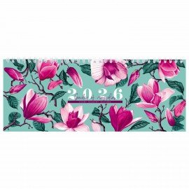 Планинг датированный 2026 285х112мм, STAFF, гребень, картонная обложка, 64л, Сад магнолий, 117365