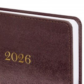 Ежедневник датированный 2026 А5 138х213мм BRAUBERG Elegant, под кожу, застежка, бордовый, 117367