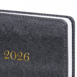 Ежедневник датированный 2026 А5 138х213мм BRAUBERG Elegant, под кожу, застежка, черный, 117368