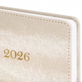 Ежедневник датированный 2026 А5 138х213мм BRAUBERG Elegant, под кожу, застежка, бежевый, 117369