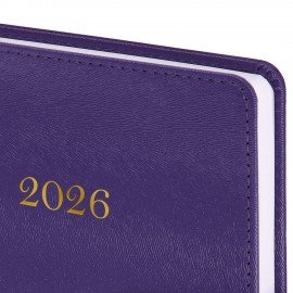 Ежедневник датированный 2026 А5 138х213мм BRAUBERG Elegant, под кожу, застежка, фиолетовый, 117370