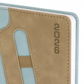 Ежедневник датированный 2026 А5 138x213мм BRAUBERG Assistant, под кожу, держатель, синий, 117375