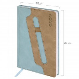 Ежедневник датированный 2026 А5 138x213мм BRAUBERG Assistant, под кожу, держатель, синий, 117375