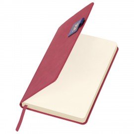 Ежедневник датированный 2026 А5 138х213мм BRAUBERG Accent под кожу, держатель, красный/синий, 117384