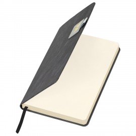 Ежедневник датированный 2026 А5 138х213мм BRAUBERG Accent под кожу, держатель, серый, 117385