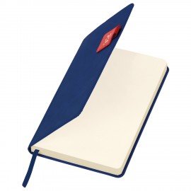 Ежедневник датированный 2026 А5 138х213мм BRAUBERG Accent под кожу, держатель, синий/красный, 117386