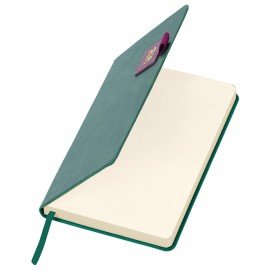 Ежедневник датированный 2026 А5 138х213мм BRAUBERG Accent под кожу, держатель, зеленый/бордо, 117387