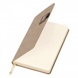 Ежедневник датированный 2026 А5 138х213мм BRAUBERG Accent под кожу, держатель, беж/коричневый 117388