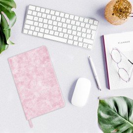 Ежедневник датированный 2026 А5 138х213мм BRAUBERG Ice, под кожу, розовый, 117390