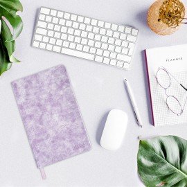 Ежедневник датированный 2026 А5 138х213мм BRAUBERG Ice, под кожу, сиреневый, 117392