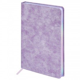 Ежедневник датированный 2026 А5 138х213мм BRAUBERG Ice, под кожу, сиреневый, 117392