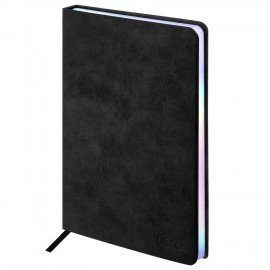 Ежедневник датированный 2026 А5 138х213мм BRAUBERG Ice, под кожу, черный, 117393