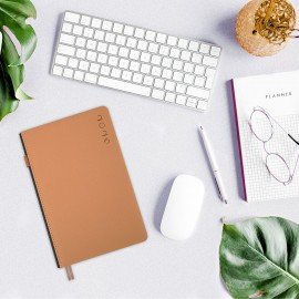 Ежедневник датированный 2026 А5 138х213мм BRAUBERG Essential, под кожу, держатель, бежевый, 117396