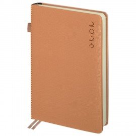 Ежедневник датированный 2026 А5 138х213мм BRAUBERG Essential, под кожу, держатель, бежевый, 117396