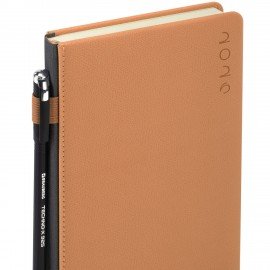 Ежедневник датированный 2026 А5 138х213мм BRAUBERG Essential, под кожу, держатель, бежевый, 117396