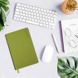 Ежедневник датированный 2026 А5 138х213мм BRAUBERG Essential, под кожу, держатель, зеленый, 117398