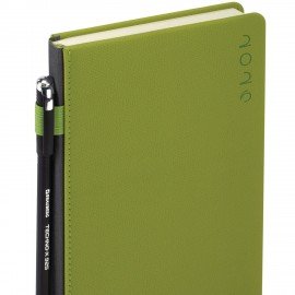 Ежедневник датированный 2026 А5 138х213мм BRAUBERG Essential, под кожу, держатель, зеленый, 117398