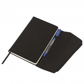 Ежедневник датированный 2026 А5 145х213мм BRAUBERG Jacket под кожу, клапан, держатель, черный 117399