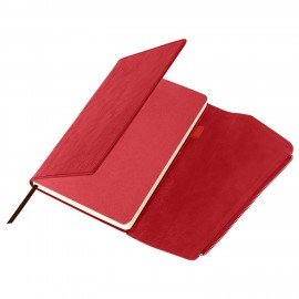 Ежедневник датированный 2026 А5 145х213мм BRAUBERG Jacket под кожу, клапан, держатель, красный, 117401