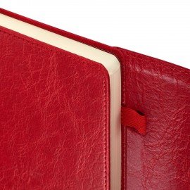 Ежедневник датированный 2026 А5 145х213мм BRAUBERG Jacket под кожу, клапан, держатель, красный, 117401