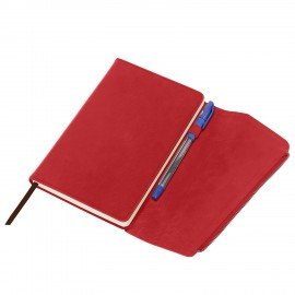 Ежедневник датированный 2026 А5 145х213мм BRAUBERG Jacket под кожу, клапан, держатель, красный, 117401