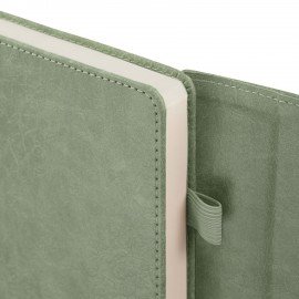 Ежедневник датированный 2026 А5 145х213мм BRAUBERG Jacket под кожу, клапан, держатель, зеленый 117402