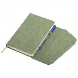 Ежедневник датированный 2026 А5 145х213мм BRAUBERG Jacket под кожу, клапан, держатель, зеленый 117402