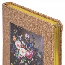 Ежедневник датированный 2026 А5 138х213мм BRAUBERG ArtGallery, под кожу, нашивка, бежевый, 117404