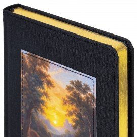 Ежедневник датированный 2026 А5 138х213мм BRAUBERG ArtGallery, под кожу, нашивка, черный, 117405